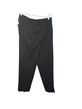Mens 34x28 Pure Wool Black Dress Pants Pleated Straight Leg Woolmark